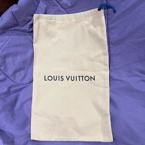 Louis Vuitton Cream Dust Bag with Blue Drawstring
